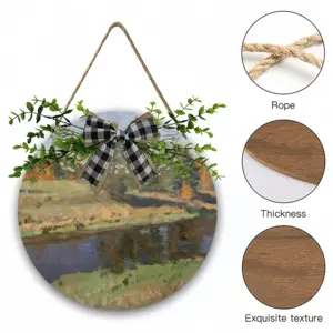 Autumn Landscape Wooden Hanging Board (Circular)