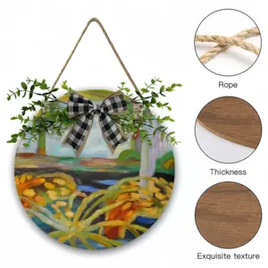 Autumnoctober Wooden Hanging Board (Circular)