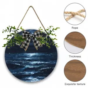 Moonlit Wooden Hanging Board (Circular)