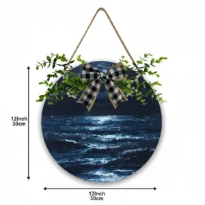 Moonlit Wooden Hanging Board (Circular)