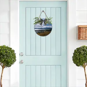 Cold Spring Day Wooden Hanging Board (Circular)