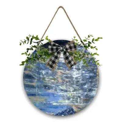 Deep Blue Wooden Hanging Board (Circular)