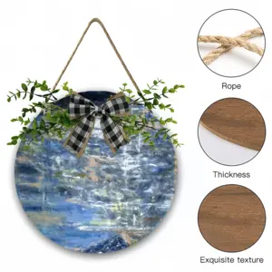 Deep Blue Wooden Hanging Board (Circular)