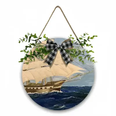 Sailing Wooden Hanging Board (Circular)