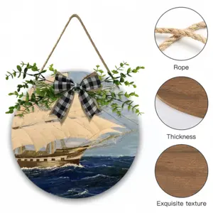 Sailing Wooden Hanging Board (Circular)