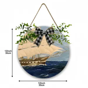 Sailing Wooden Hanging Board (Circular)