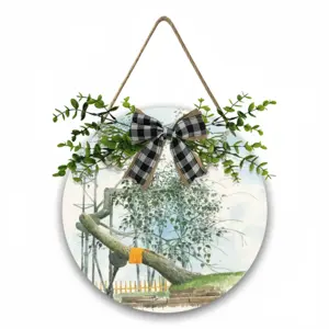 The Sacred Branch Wooden Hanging Board (Circular)