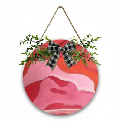 Pink Wooden Hanging Board (Circular)