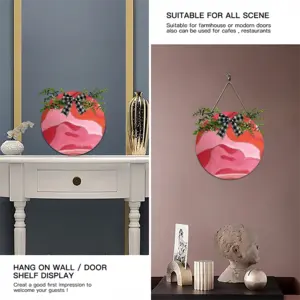 Pink Wooden Hanging Board (Circular)