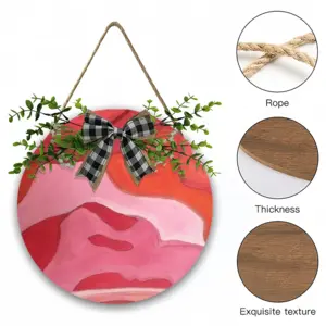 Pink Wooden Hanging Board (Circular)