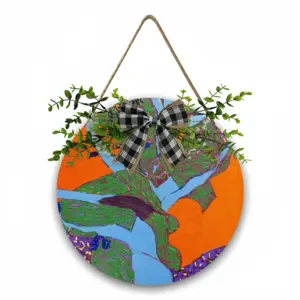 Treed Woman Wooden Hanging Board (Circular)