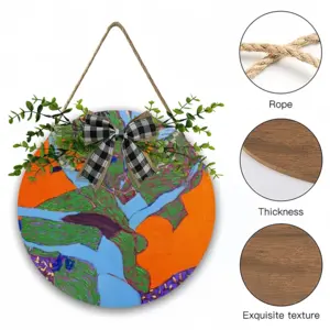 Treed Woman Wooden Hanging Board (Circular)