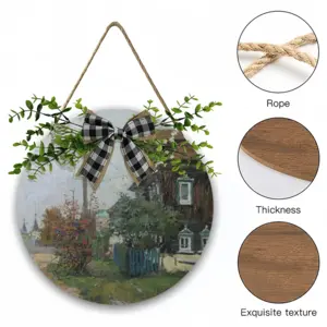 Autumn In Krasnoe On The Volga Wooden Hanging Board (Circular)