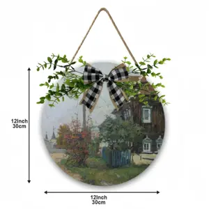 Autumn In Krasnoe On The Volga Wooden Hanging Board (Circular)