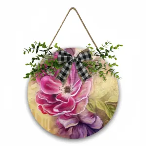 Smell Of Rose Wooden Hanging Board (Circular)