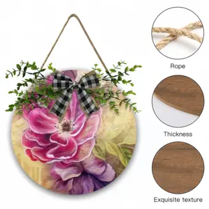 Smell Of Rose Wooden Hanging Board (Circular)