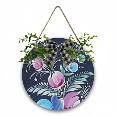 Night Pleasure Wooden Hanging Board (Circular)