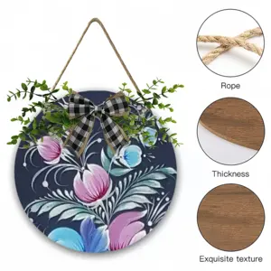 Night Pleasure Wooden Hanging Board (Circular)