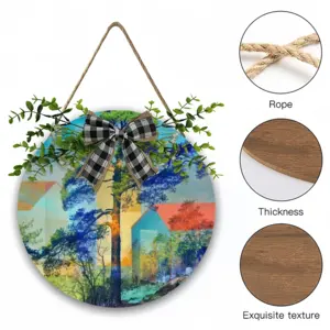 A Cooling Place Wooden Hanging Board (Circular)