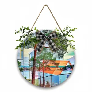 Deep Breath Wooden Hanging Board (Circular)