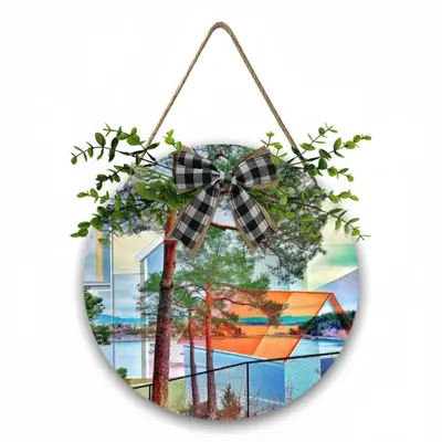 Deep Breath Wooden Hanging Board (Circular)