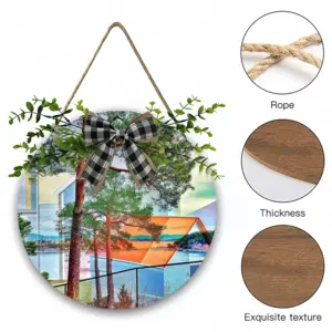 Deep Breath Wooden Hanging Board (Circular)