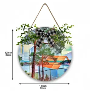 Deep Breath Wooden Hanging Board (Circular)