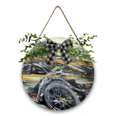 Lamborghini Huracan Crash Wooden Hanging Board (Circular)