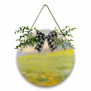 Flower Field Wooden Hanging Board (Circular)