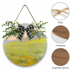 Flower Field Wooden Hanging Board (Circular)