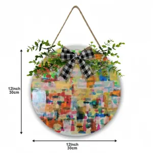 Greenery Wooden Hanging Board (Circular)