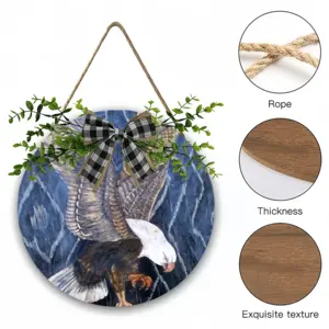 Eagle Scratch Wooden Hanging Board (Circular)