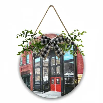 Thewatering Hole In The Haymarket Wooden Hanging Board (Circular)