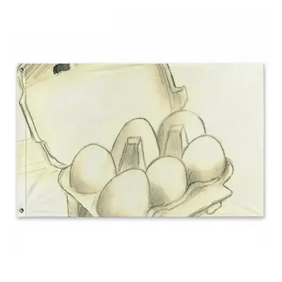 6 Eier Im Karton Six Eggs In The Cardboard Double Sided Flag (Multi-Size, Horizontal)