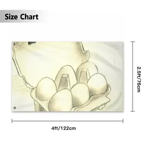 6 Eier Im Karton Six Eggs In The Cardboard Double Sided Flag (Multi-Size, Horizontal)