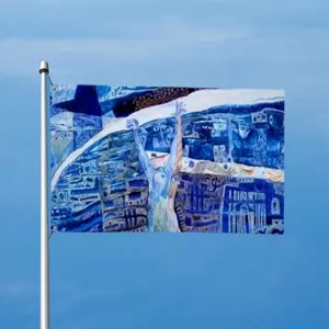 True Blue Double Sided Flag (Multi-Size, Horizontal)