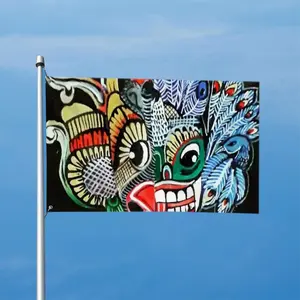 Two-Faced Demon Double Sided Flag (Multi-Size, Horizontal)