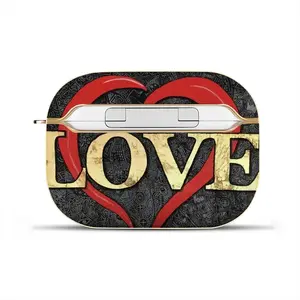 Love Is The Answer Airpods Pro Case (Hard Shell, Golden)