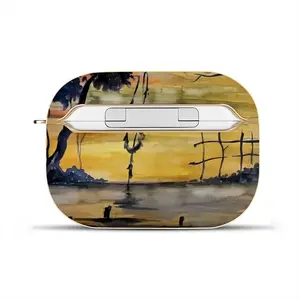 Village In Amber Airpods Pro Case (Hard Shell, Golden)