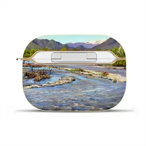 Oil Landscape Mountain River In The Morning Airpods Pro Case (Hard Shell, Golden)