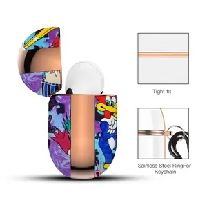 Goodbye My Love - Pop Art Cartoon Universal Peace Calligraphy Pink Airpods Pro Case (Hard Shell, Rose Gold)