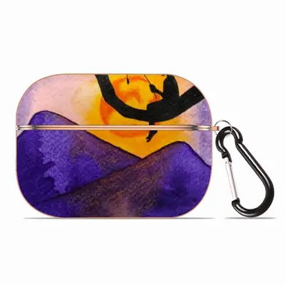 The Moon Fisher - Watercolor Kids Children Fisher Purple Moon Mountain View Landscape Airpods Pro Case (Hard Shell, Rose Gold)