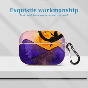 The Moon Fisher - Watercolor Kids Children Fisher Purple Moon Mountain View Landscape Airpods Pro Case (Hard Shell, Rose Gold)