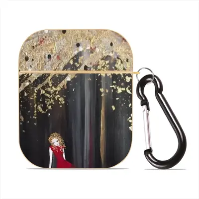 Lady In Red Airpods 2 Case (Hard Shell, Golden)