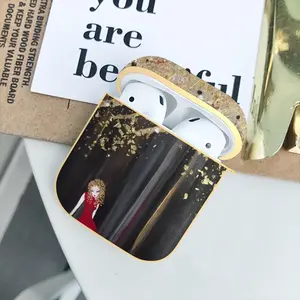 Lady In Red Airpods 2 Case (Hard Shell, Golden)