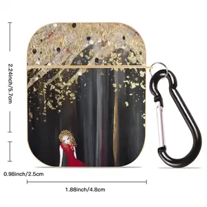 Lady In Red Airpods 2 Case (Hard Shell, Golden)