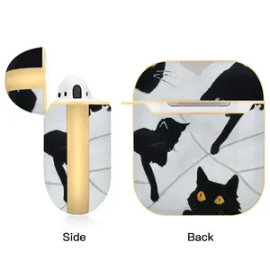 Cats With Thread Airpods 2 Case (Hard Shell, Golden)