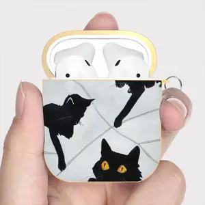 Cats With Thread Airpods 2 Case (Hard Shell, Golden)