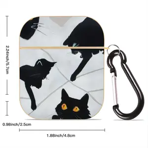 Cats With Thread Airpods 2 Case (Hard Shell, Golden)