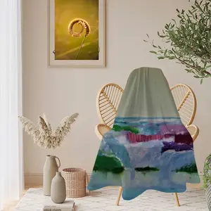 Water Falling Flannel Blanket (Round)